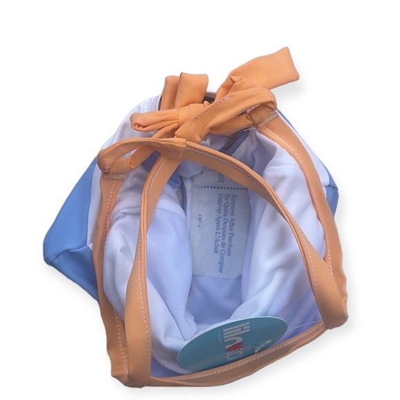 Lilo Tati Neon Colorblock Orange NWT, blue and white stripes, Size 3 - Picture 6 of 9